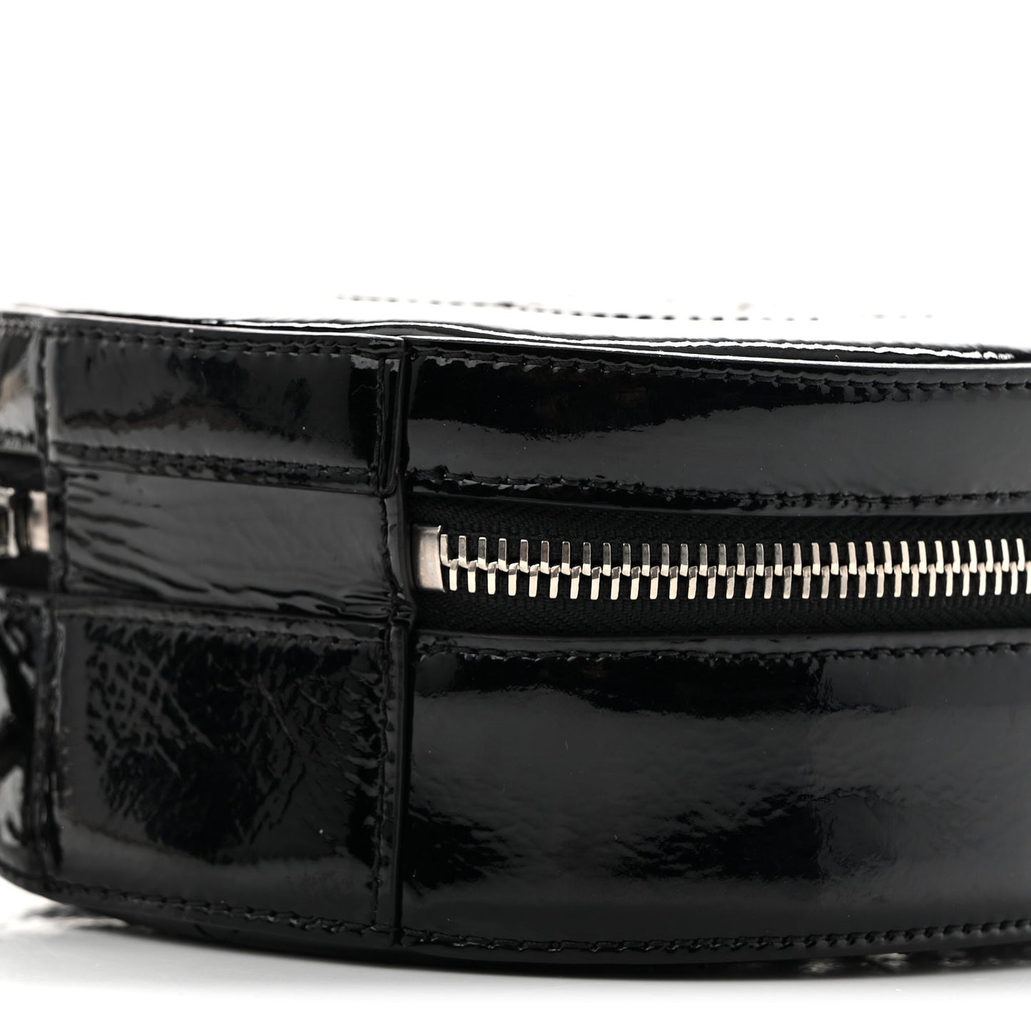 Patent Round As Earth Evening Bag Black
