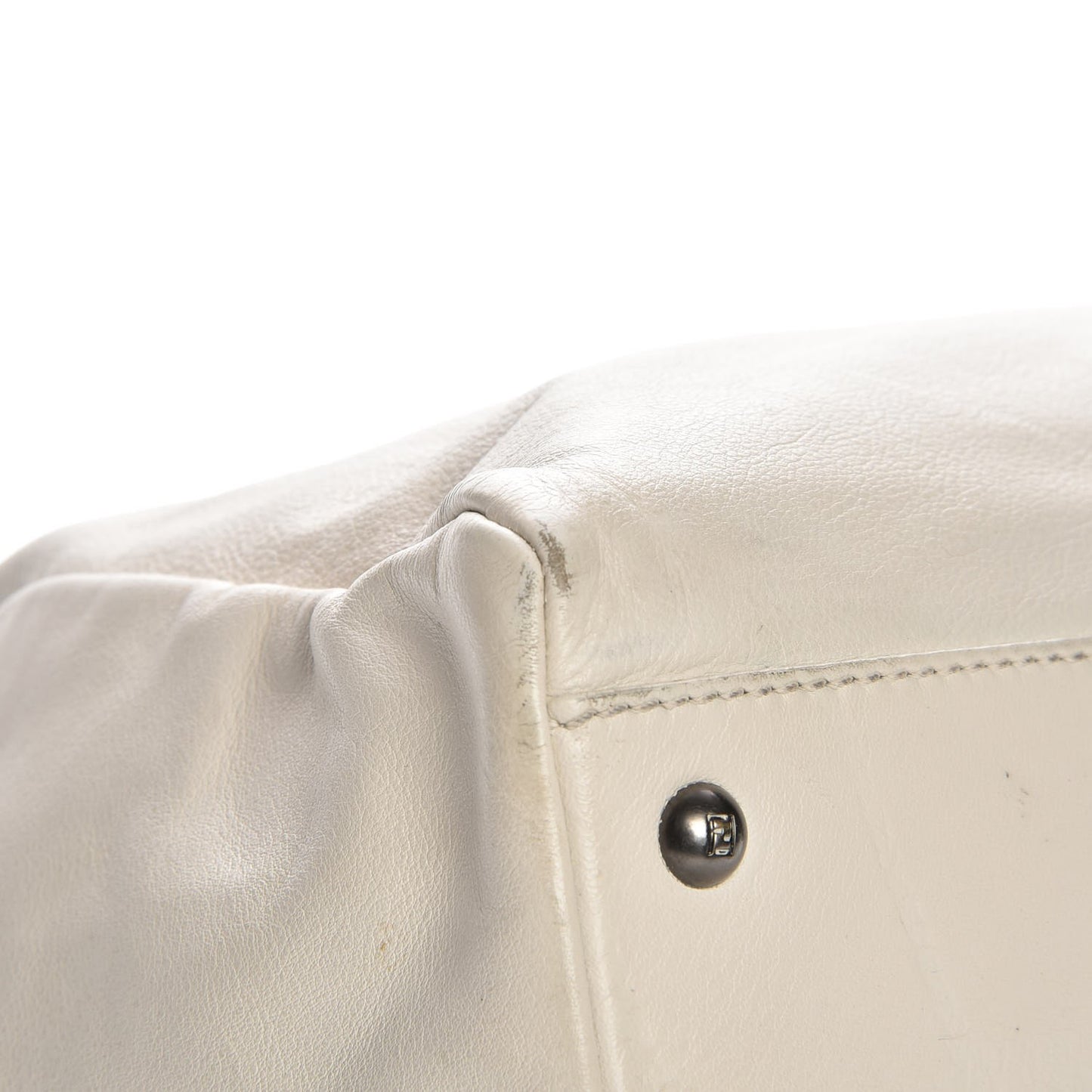 Goatskin Watersnake Large Peekaboo Iconic Satchel White