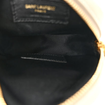 Saint Laurent Calfskin Matelasse Chevron Quilted Baby Round Vinyle Belt Bag Blanc Vintage 5 of 10