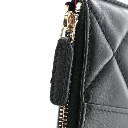 Chanel Shiny Goatskin Quilted Chanel 19 Phone and Card Holder Black 10 of 13
