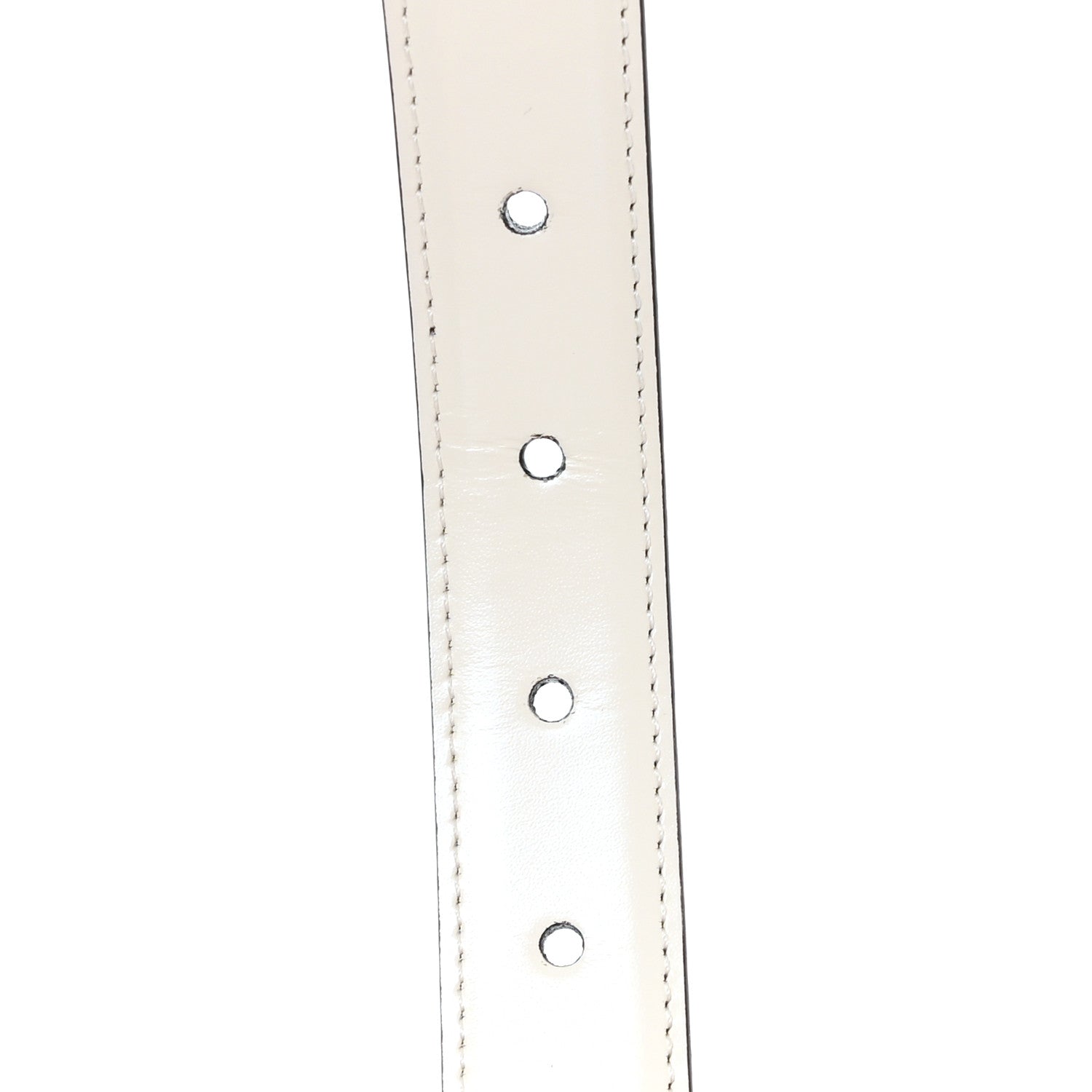 Celine Box Calfskin Reversible Triomphe Belt 75 30 White Tan 4 of 4