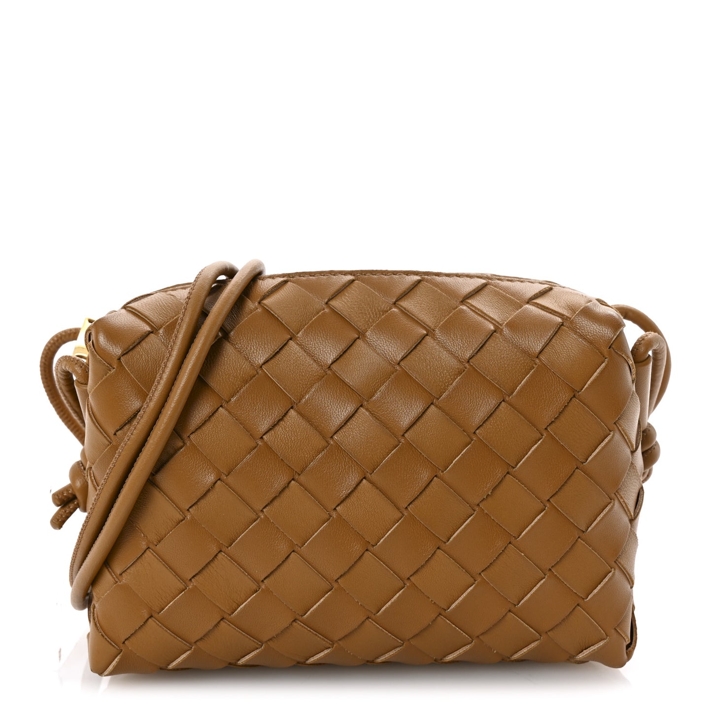 Nappa Intrecciato Mini Loop Camera Bag Camel