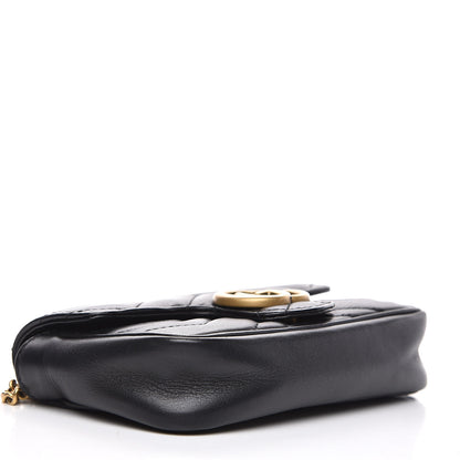 Gucci Calfskin Matelasse Super Mini GG Marmont Shoulder Bag Black 4 of 12