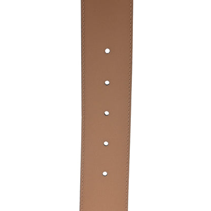 Gucci Azalea Calfskin Enamel Monochrome Double G 40mm Belt 80 32 Camelia 4 of 5
