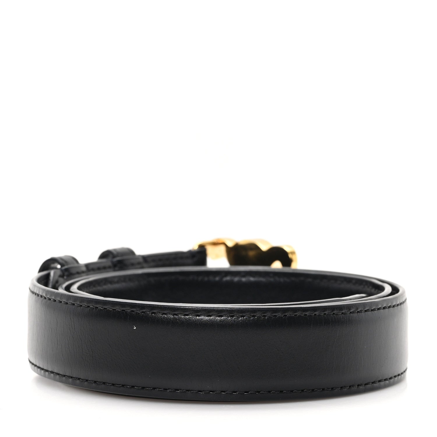 Celine Box Calfskin Small 25mm Triomphe Belt 75 30 Black 2 of 6
