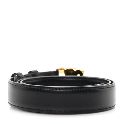 Celine Box Calfskin Small 25mm Triomphe Belt 75 30 Black 2 of 6