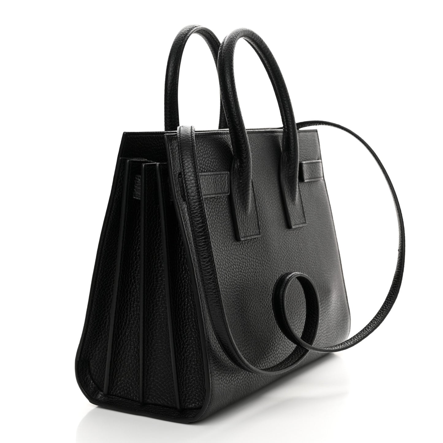 Grained Calfskin Small Sac De Jour Black