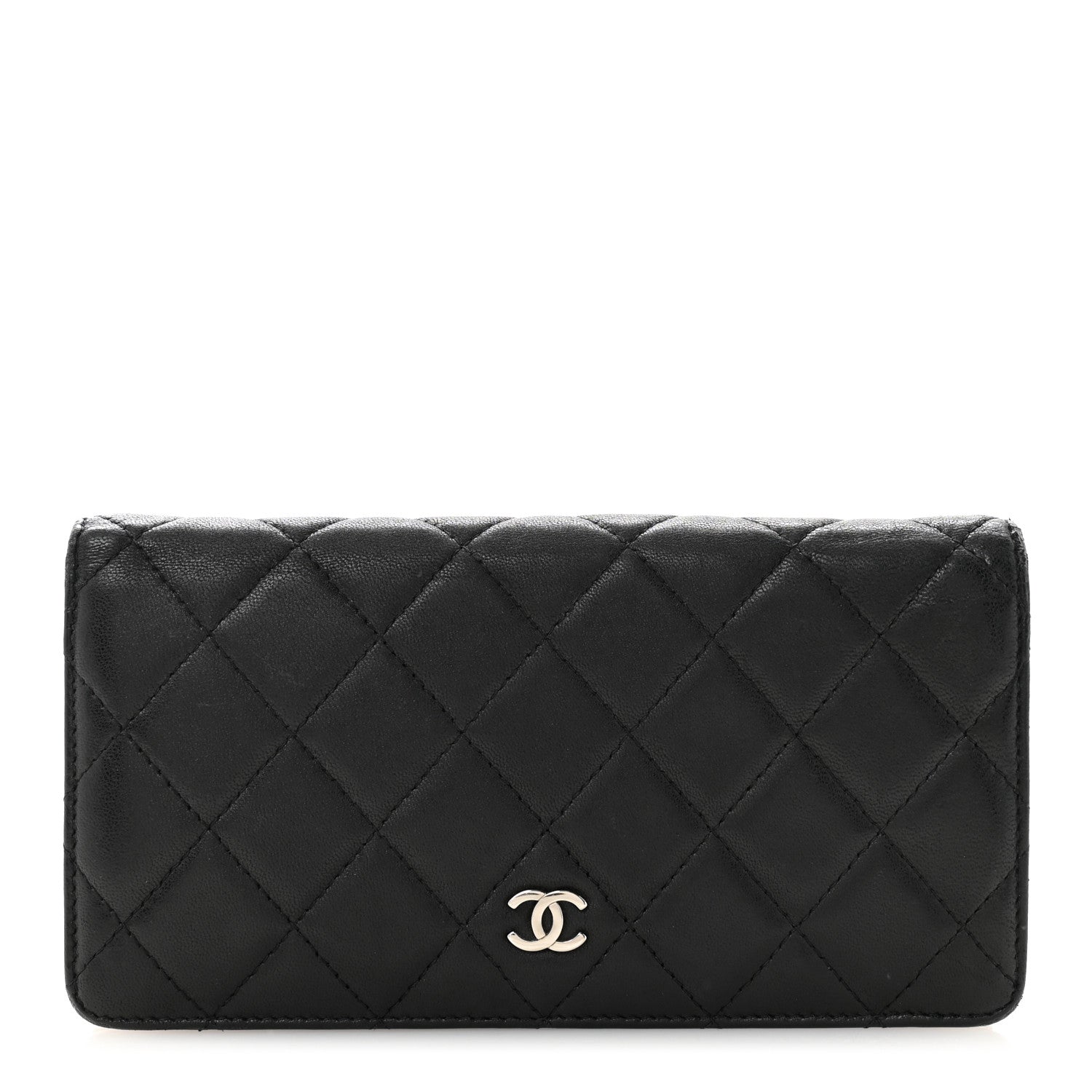 Chanel Lambskin Quilted Yen Wallet Black 1 of 10