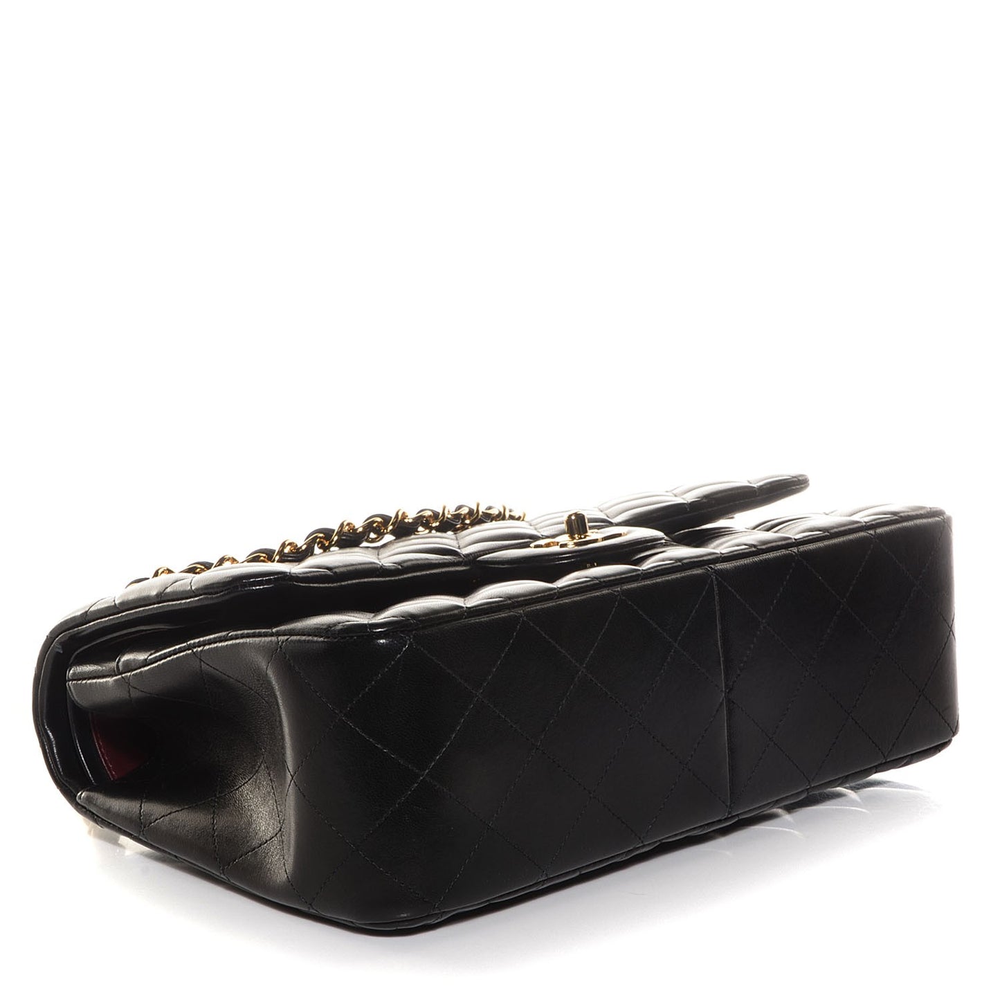 Lambskin Quilted Jumbo Double Flap Black