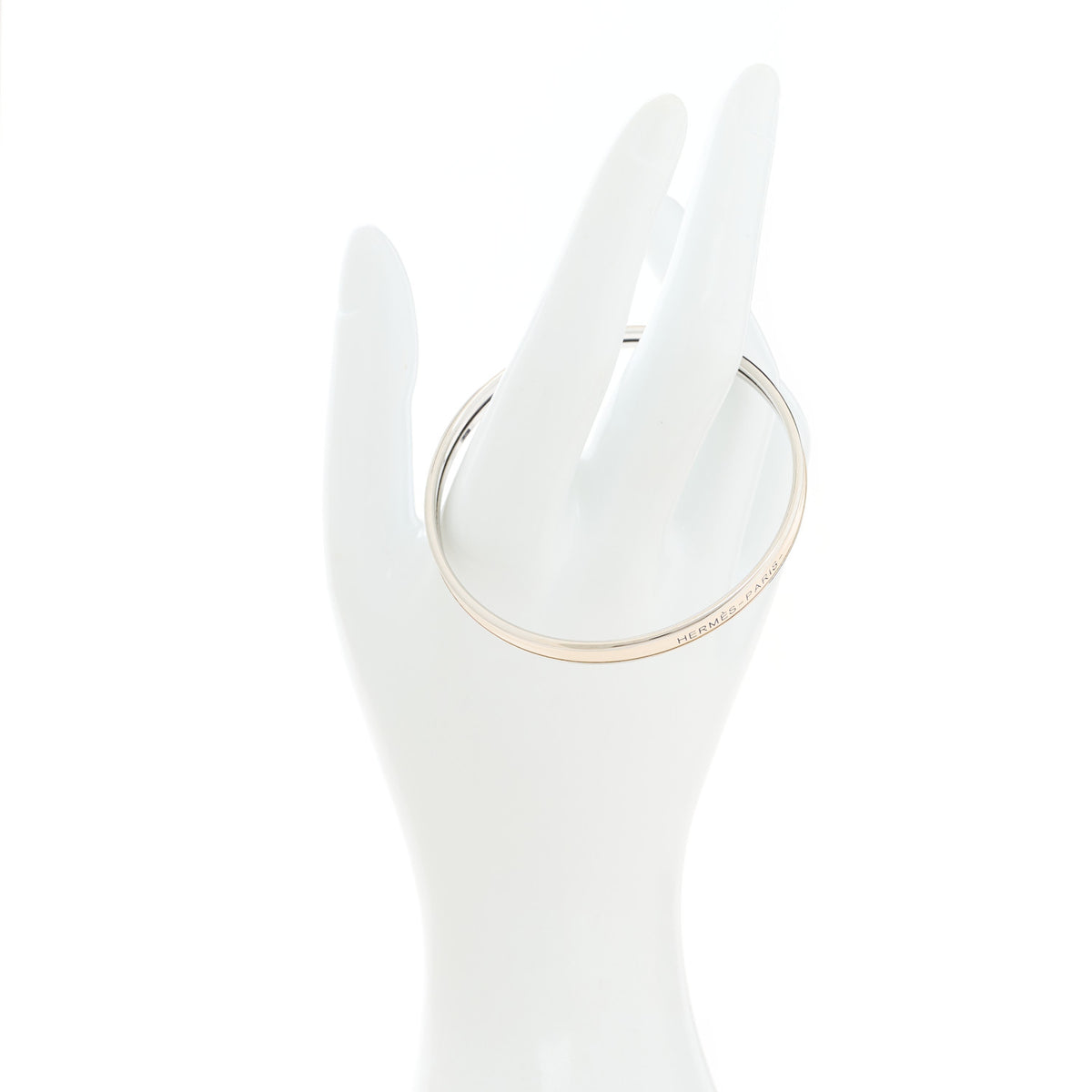 Hermes Enamel Printed Extra Narrow Uni Bracelet 62 White 2 of 5