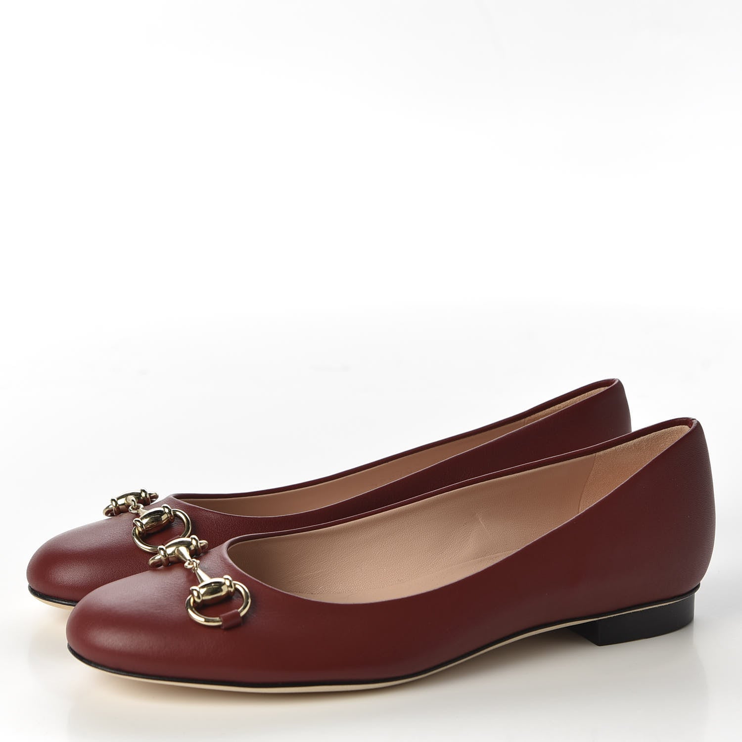 Gucci Calfskin Horsebit Ballerina Flats 37 Red 2 of 11