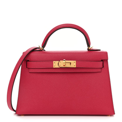 Hermes Epsom Mini Kelly Sellier 20 Rose Extreme 1 of 12