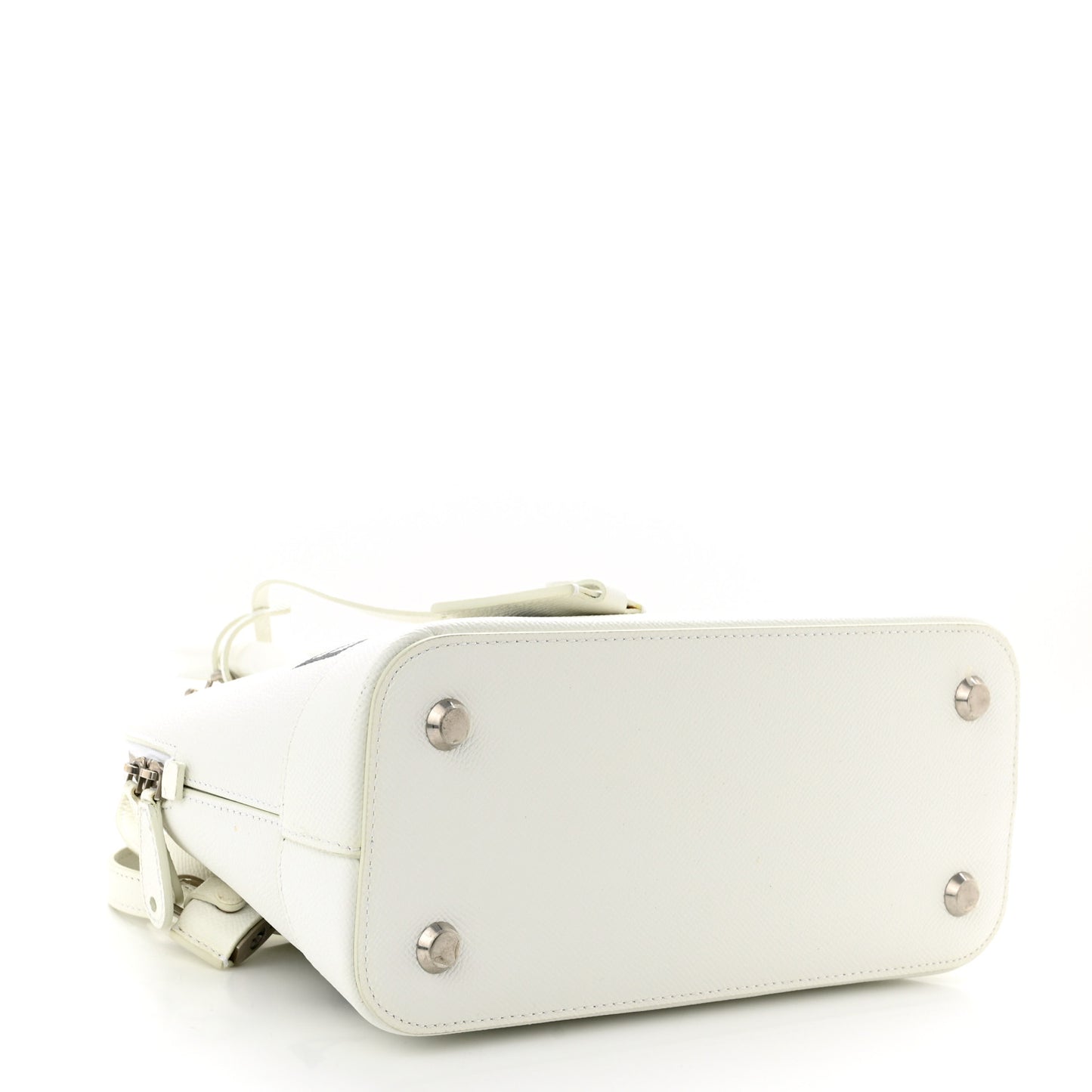 Grained Calfskin XXS Ville Top Handle Bag White Black