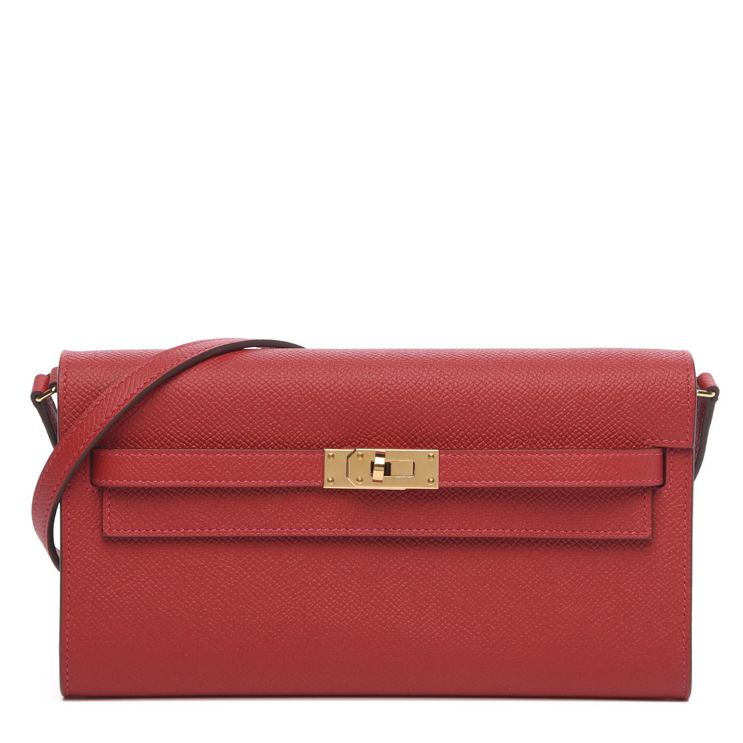 Epsom Kelly Wallet To Go Rouge Casaque