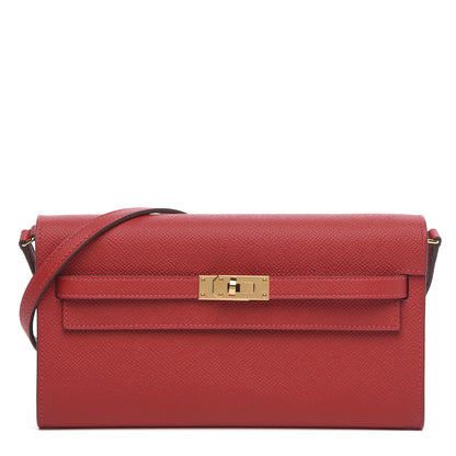 Hermes Epsom Kelly Wallet To Go Rouge Casaque 1 of 12