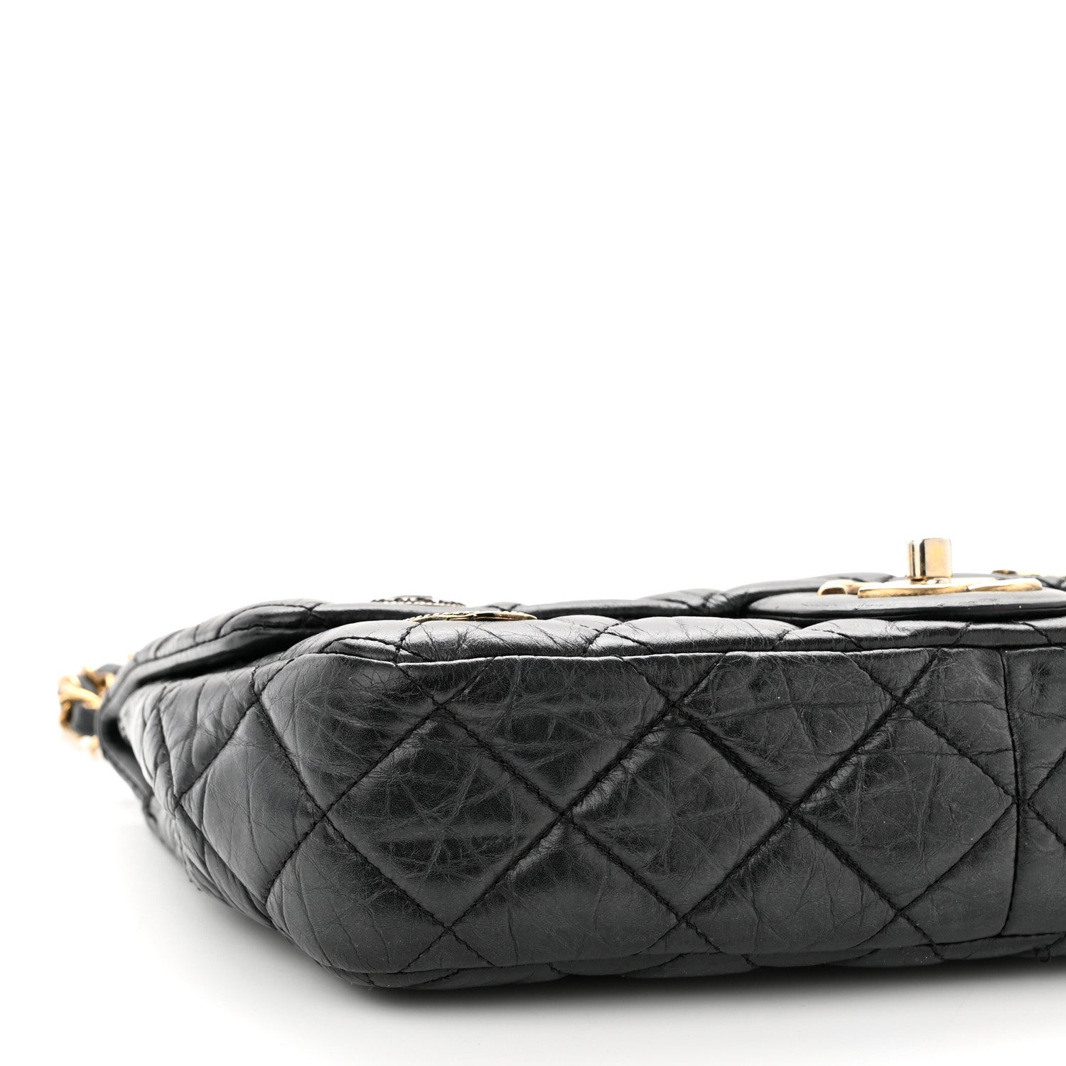 Chanel Aged Calfskin Quilted Medium Medallion Flap Black 8 of 9
