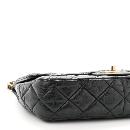 Chanel Aged Calfskin Quilted Medium Medallion Flap Black 8 of 9