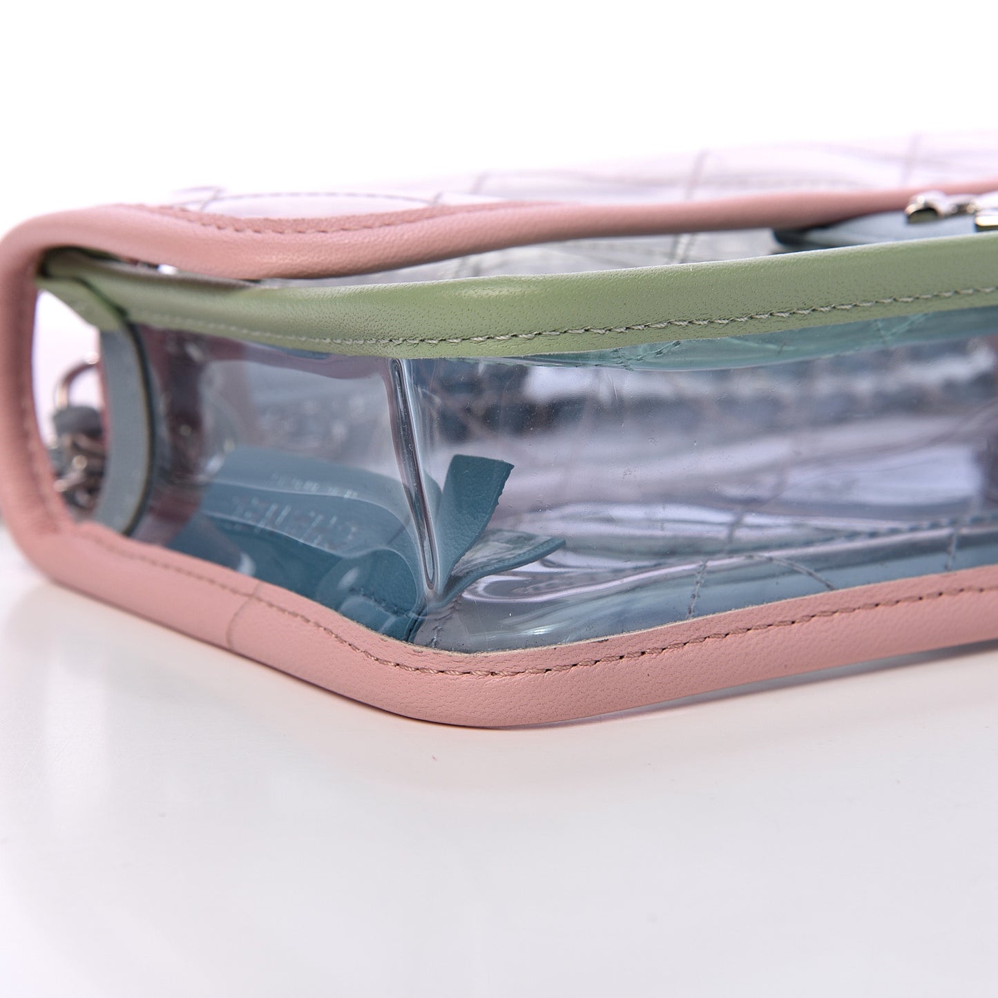 Lambskin PVC Quilted Mini Coco Splash Flap Blue Green