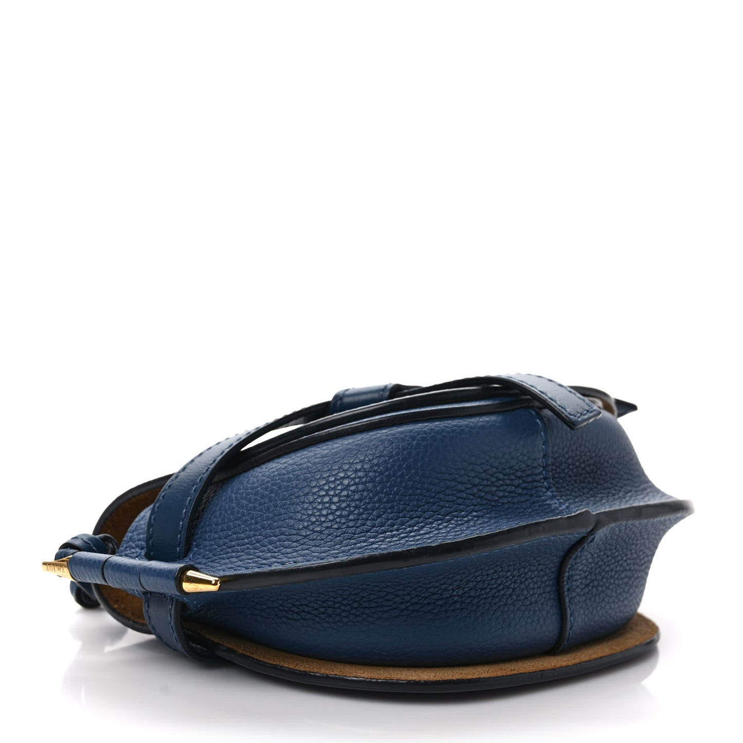 Grained Calfskin Mini Gate Crossbody Bag Steel Blue