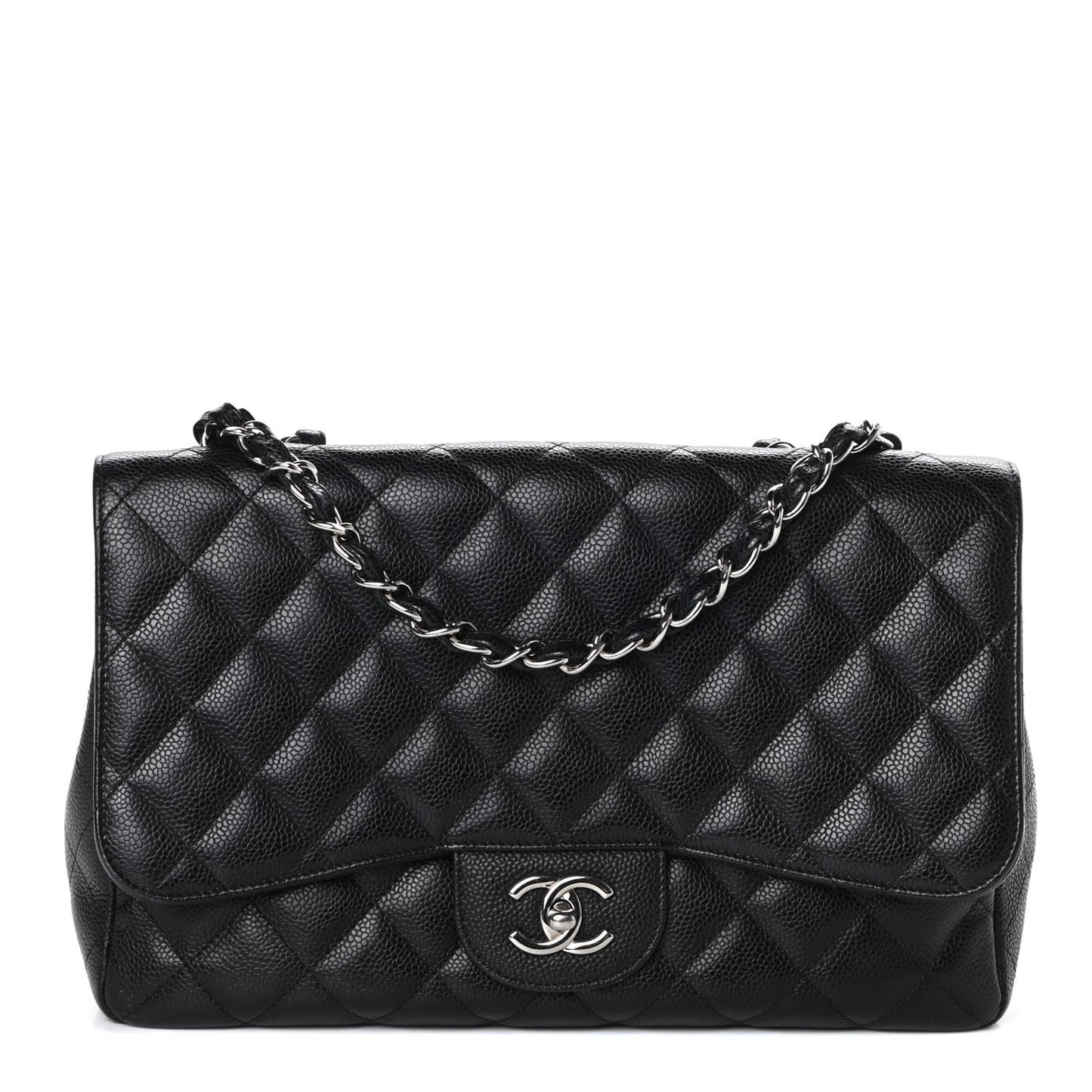 Caviar Quilted Jumbo Single Flap Black