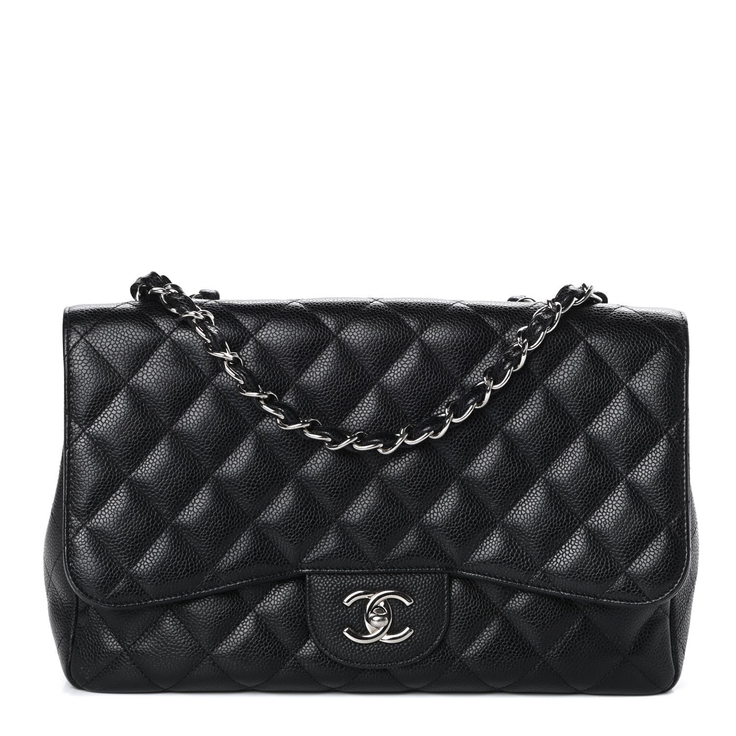 Chanel Caviar Quilted Jumbo Single Flap Black 1 of 10