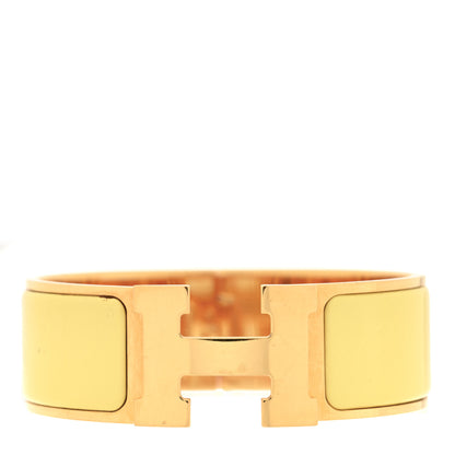Hermes Enamel Wide Clic Clac H Bracelet PM Jaune Citron 1 of 4