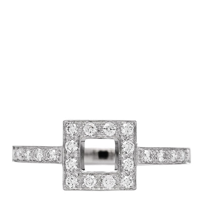 Tiffany Platinum Diamond Square Ring 53 6.5 1 of 5