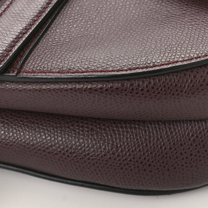 Christian Dior Grained Calfskin Saddle Bag Burgundy 9 of 10