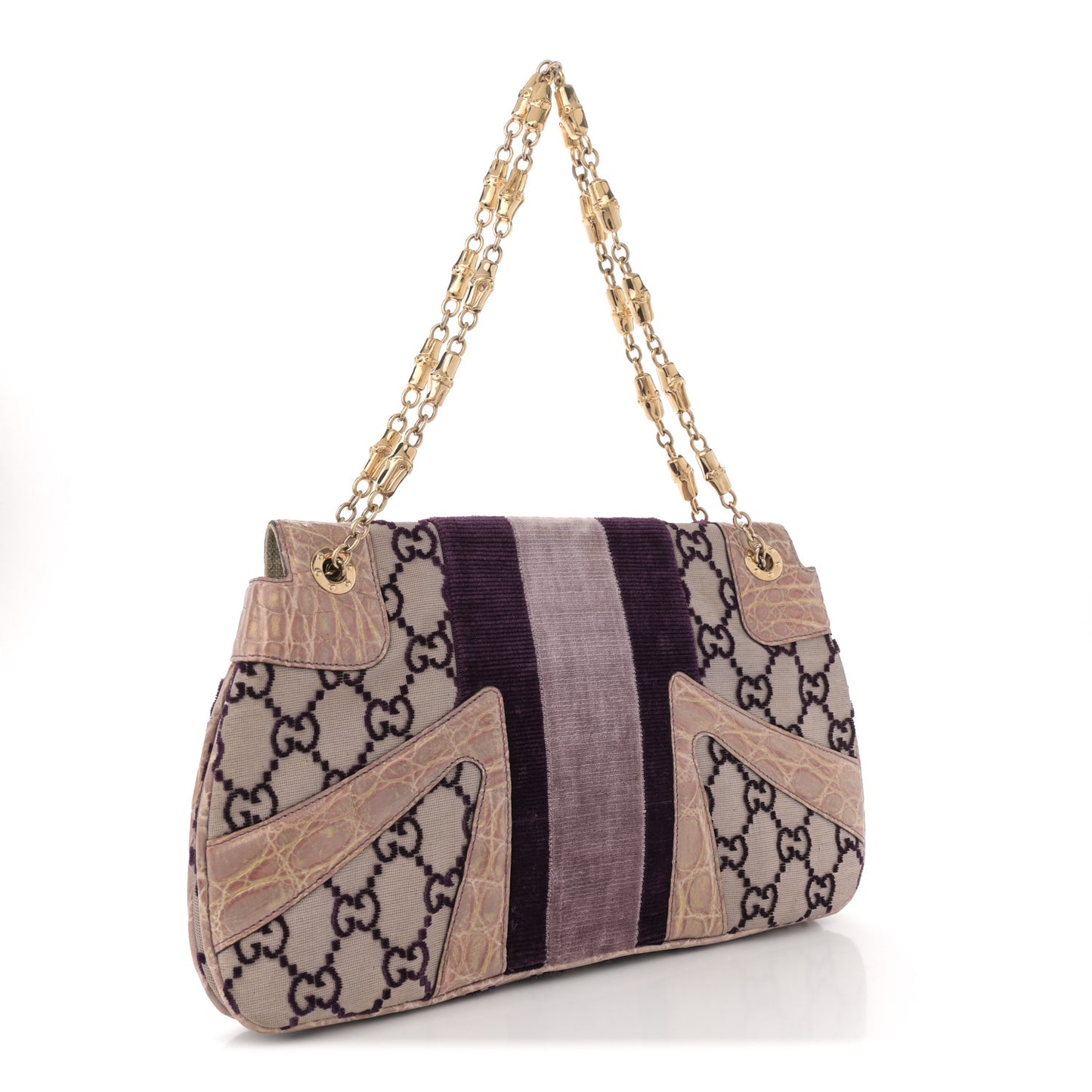 Velvet Monogram Crocodile Tom Ford Jeweled Dragon Shoulder Bag Purple