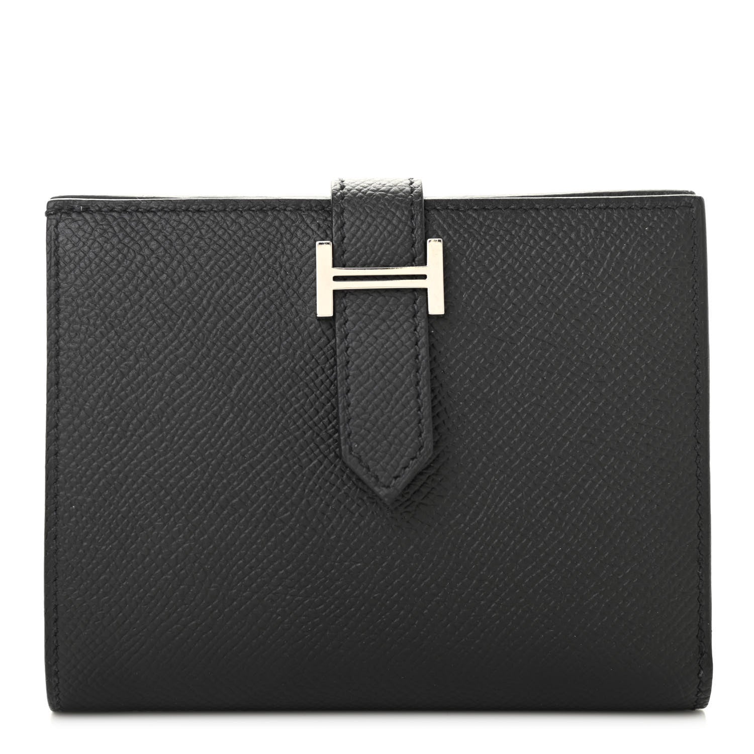 Hermes Epsom Bearn Compact Wallet Black 1 of 7