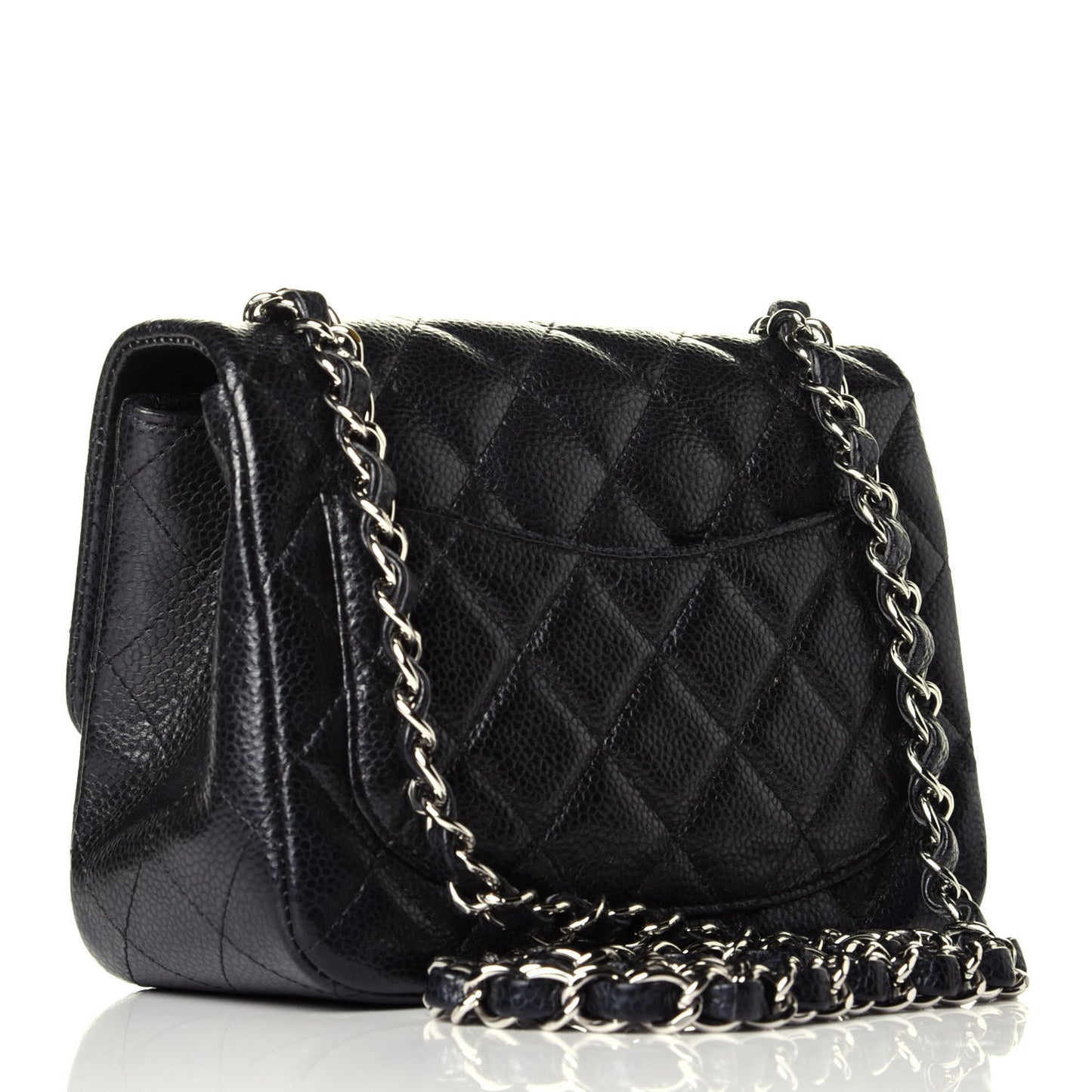 Caviar Quilted Mini Square Flap Black