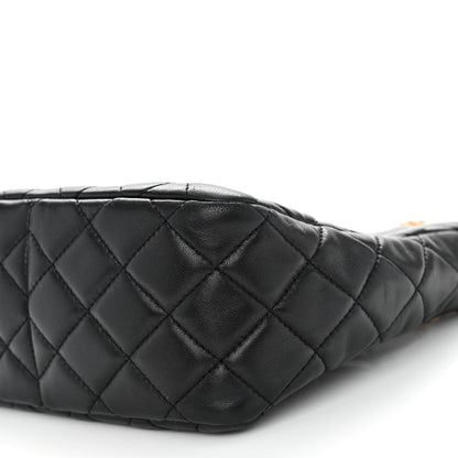 Chanel Lambskin Quilted Small Pearl Crush Hobo Black 10 of 12