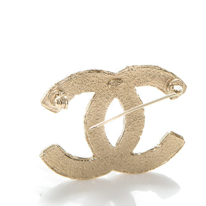Chanel Crystal CC Brooch Light Gold 3 of 4