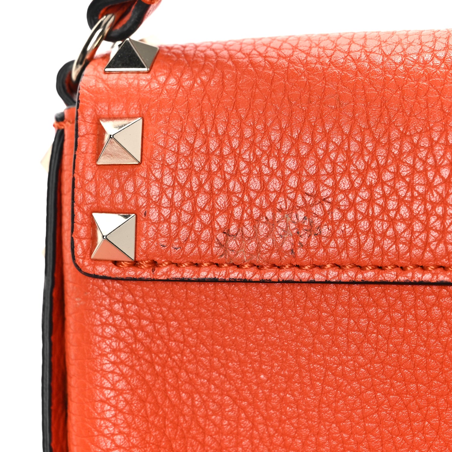 Valentino Garavani Grainy Calfskin Rockstud Crossbody Pouch Orange 11 of 11