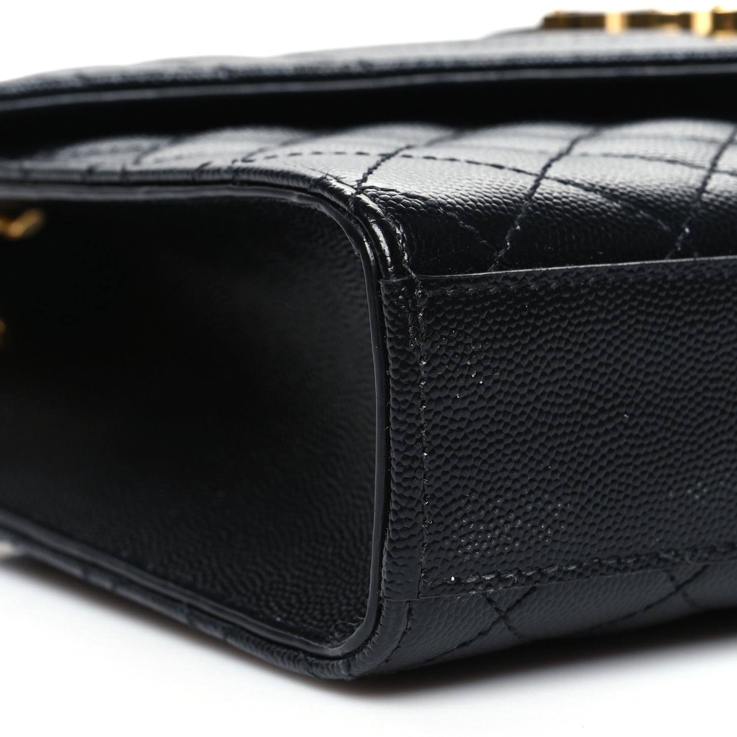 Grain De Poudre Textured Mixed Matelasse Triquilt Medium Monogram Satchel Black