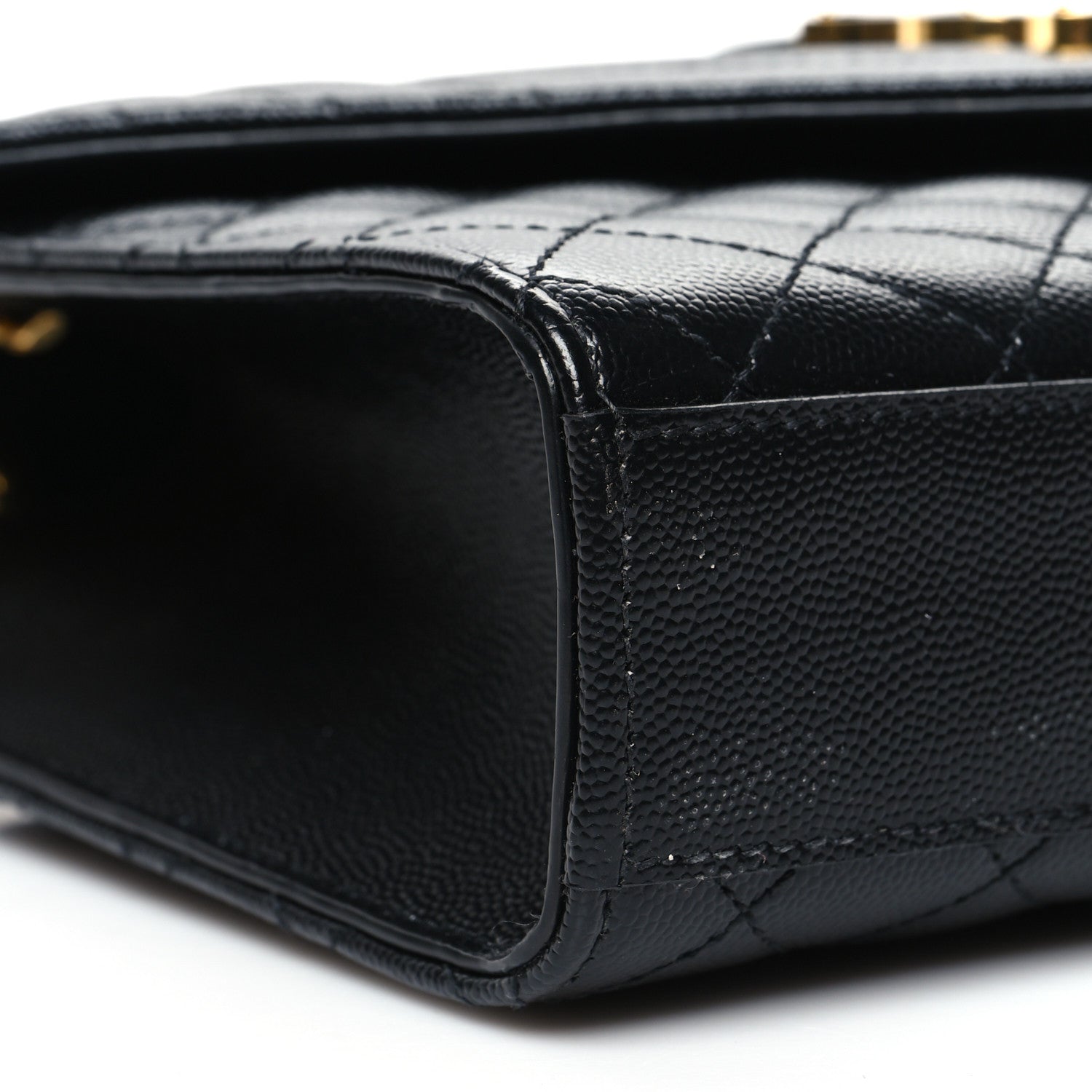 Saint Laurent Grain De Poudre Textured Mixed Matelasse Triquilt Medium Monogram Satchel Black 5 of 11