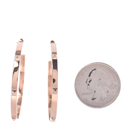 Hermes 18K Rose Gold Mini Clous Hoop Earrings 2 of 5