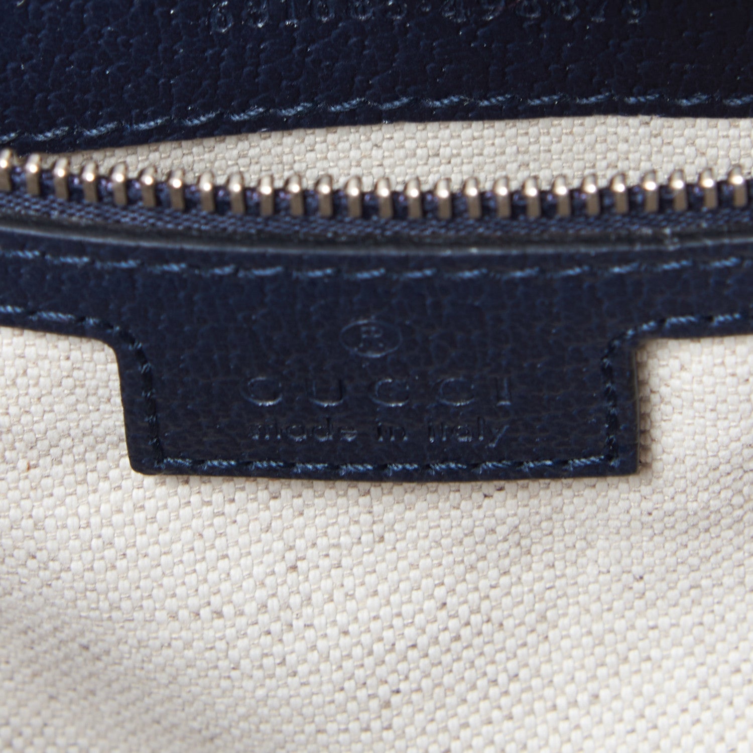 Gucci GG Supreme Monogram Textured Calfskin Web Medium Ophidia Shopping Tote Beige Blue 8 of 9