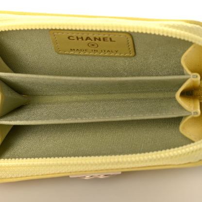 Chanel Lambskin Quilted Zip Around Boy Coin Purse Wallet Yellow 5 of 11