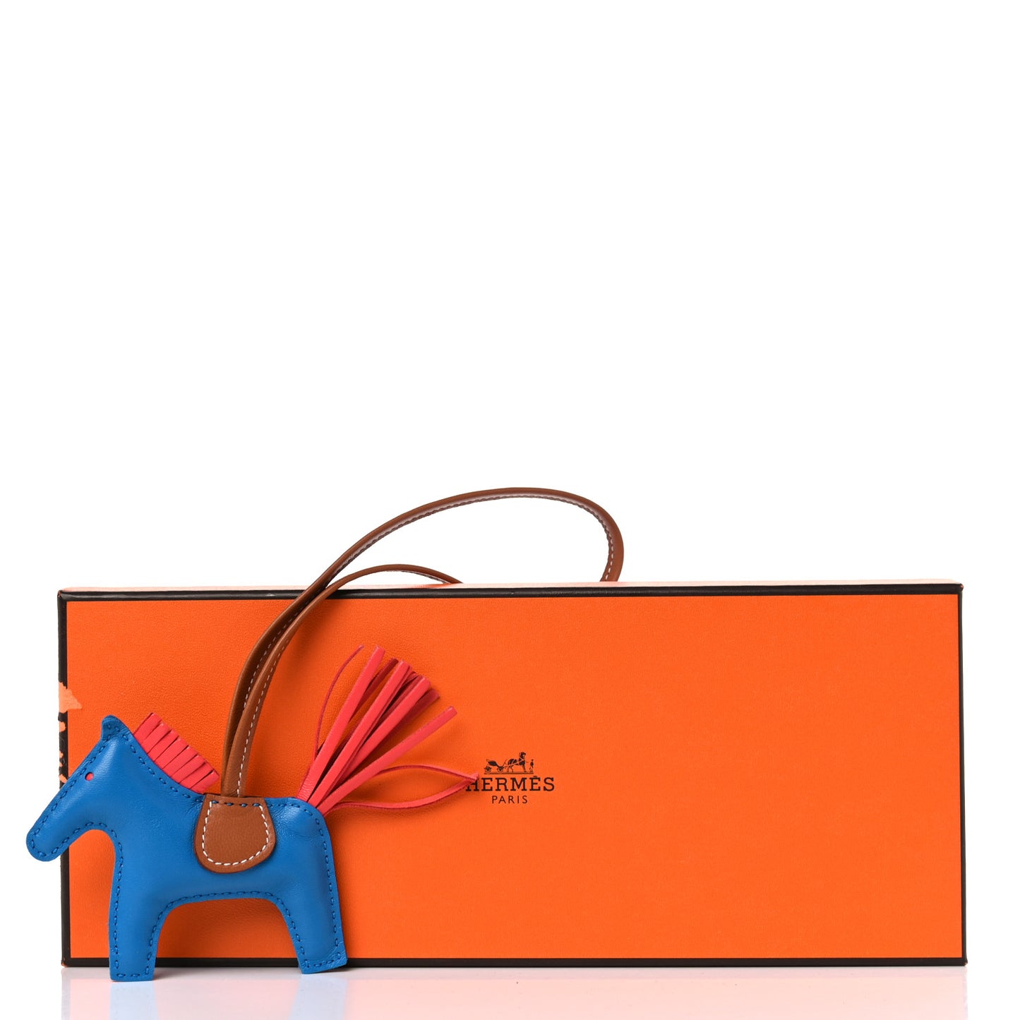 Milo Lambskin Grigri Rodeo Horse Bag Charm PM Bleu Zanzibar Rose Texas Gold