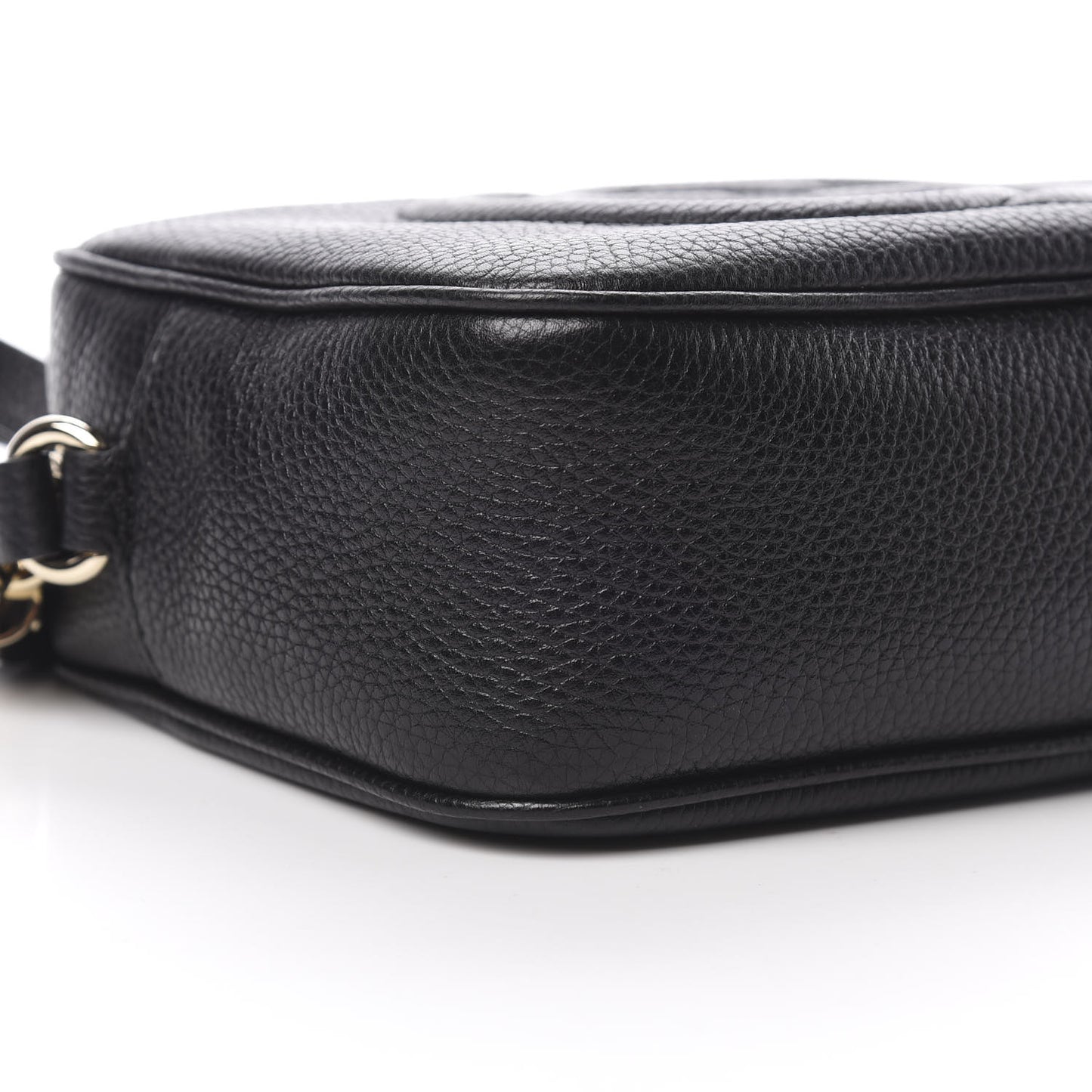 Pebbled Calfskin Small Soho Disco Bag Black