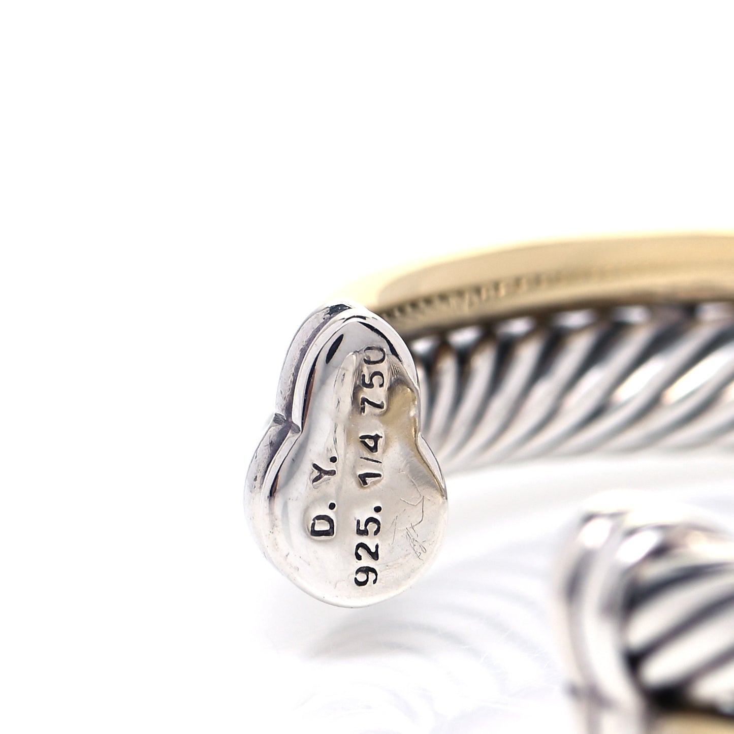 Sterling Silver 18K Yellow Gold 5mm Crossover Cuff Bracelet