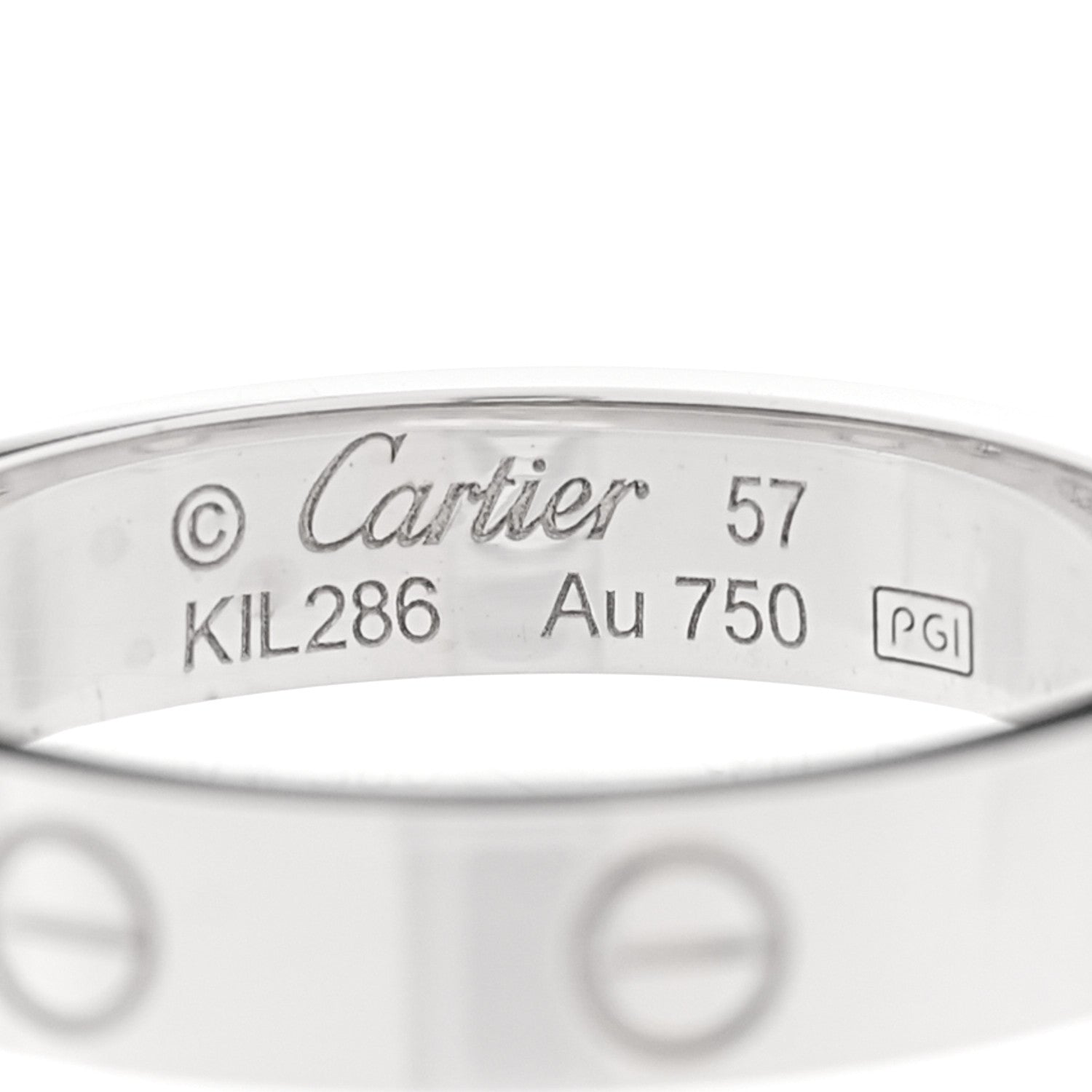 Cartier 18K White Gold Diamond 4mm LOVE Wedding Band Ring 57 8 4 of 4