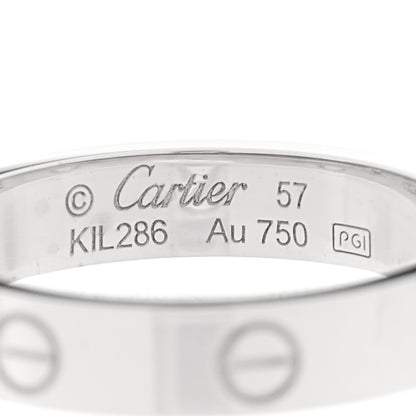 Cartier 18K White Gold Diamond 4mm LOVE Wedding Band Ring 57 8 4 of 4