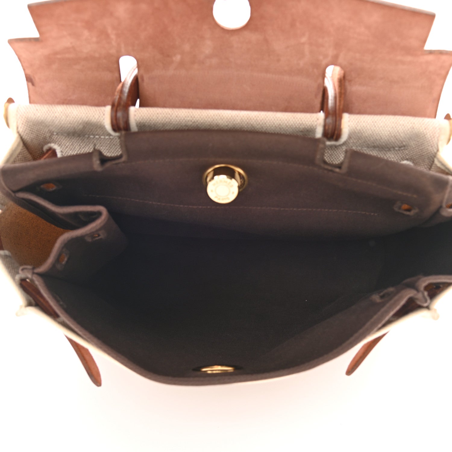 Hermes Vache Hunter Toile Herbag 30 PM Natural Havane 5 of 11