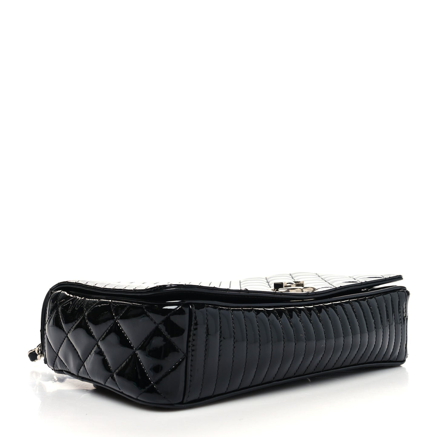 Patent Quilted Medium Coco Boy Flap Black