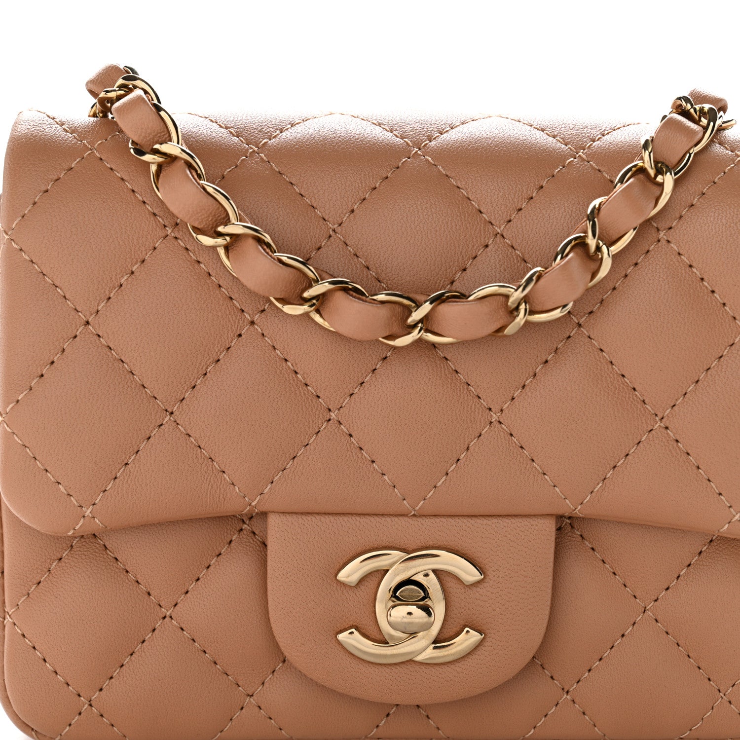 Chanel Lambskin Quilted Mini Square Flap Brown 8 of 10