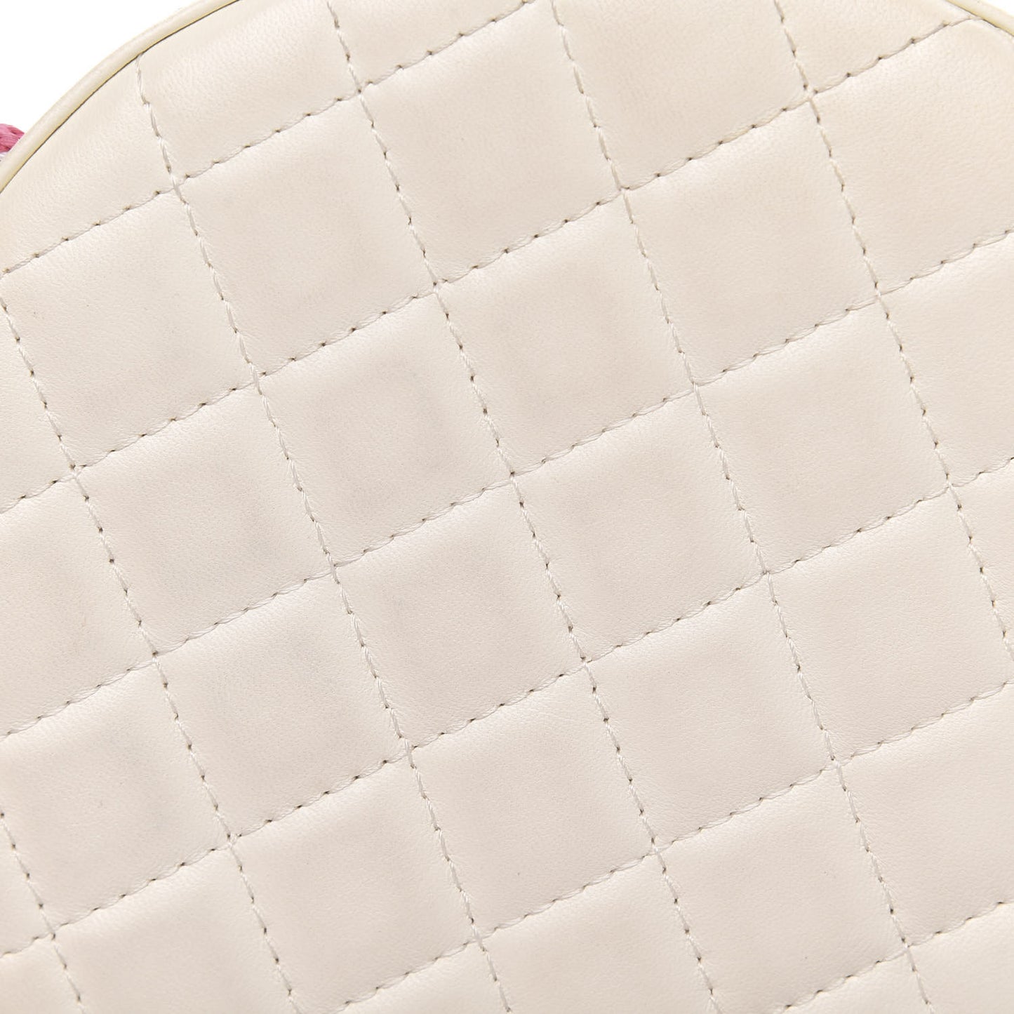 Lambskin Coco Lifesaver Round Bag Pink White