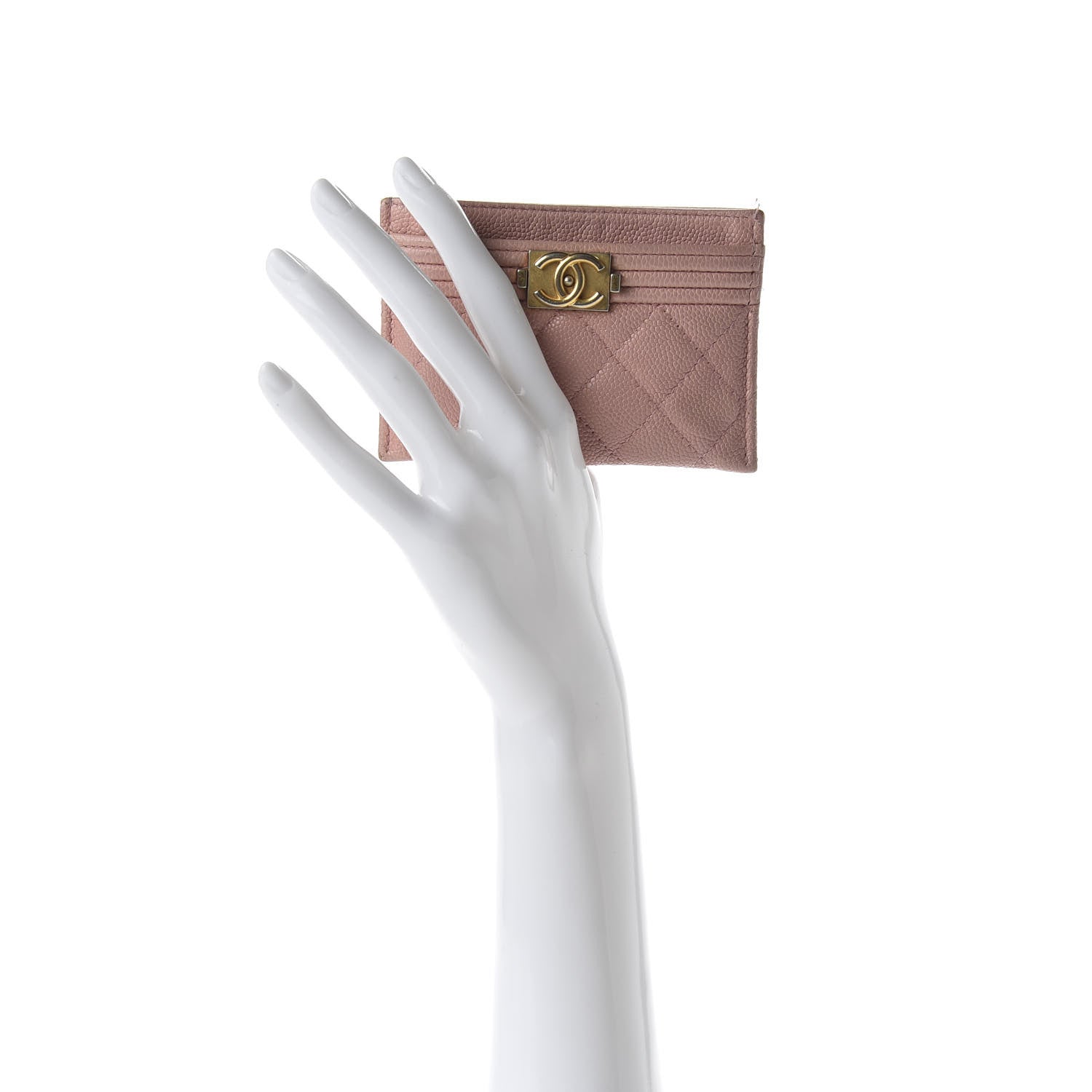 Chanel Caviar Quilted Boy Card Holder Light Pink 2 of 10