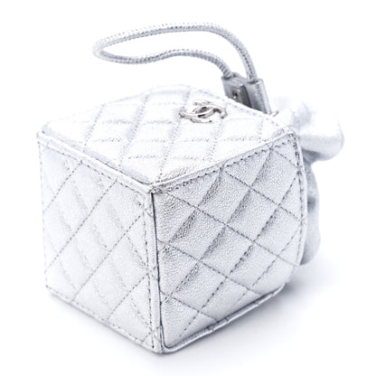 Chanel Metallic Caviar Quilted Mini Drawstring Bucket Bag Silver 11 of 12
